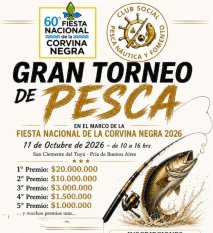 Se aproxima el gran torneo de pesca en el marco del 60 aniversario de la fiesta nacional de la corvina negra en San Clemente